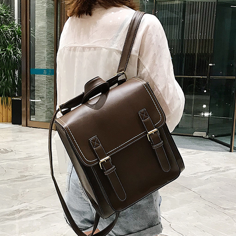 Leather Backpack Vintage - Vintage Rucksack Weiblichen Pu Leder Tasche