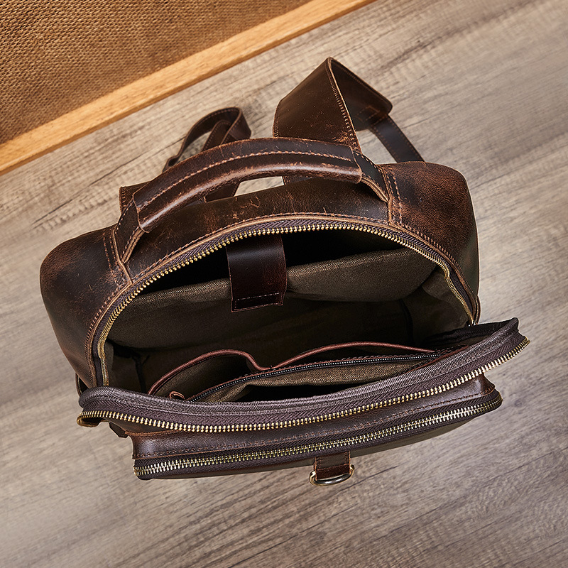 Herren-Laptop-Rucksack aus gew – Leather Backpack Vintage Bewertung und Preis