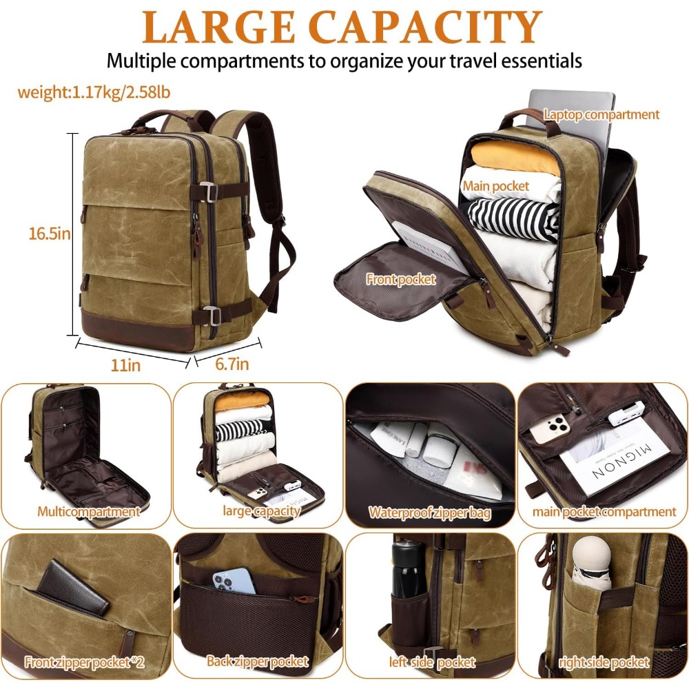 Reiserucksack für Herren - Han – Canvas Backpack Casual Bewertung und Preis